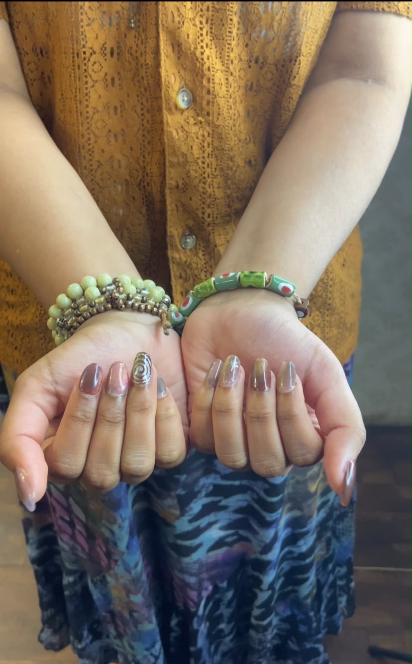 Nail Art — Floral Design at Aurra Luxury Salon